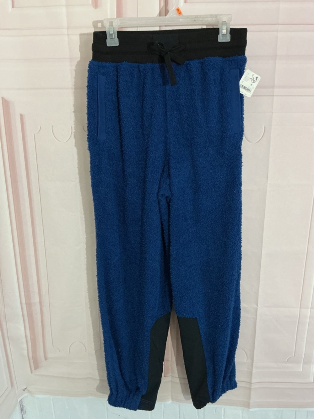 FP Movement by Free People Blue Sherpa Jogger Pants with Black Waistband